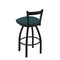 Holland Bar Stool Co 30" Low Back Swivel Bar Stool, Black Wrinkle, Graph Tidal Seat 82130BW022 - alternate 2